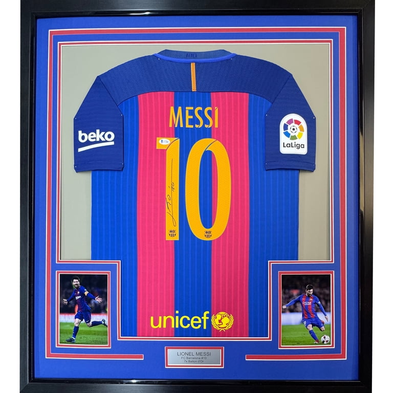 Framed Autographed/Signed Lionel Leo Messi 35x39 FC Barcelona