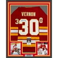 thumbnail image 1 of Framed Autographed/Signed Mike Vernon 35x39 Calgary Red Hockey Jersey JSA COA, 1 of 2