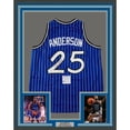 thumbnail image 1 of Framed Autographed/Signed Nick Anderson 35x39 Orlando Blue Pinstripe Basketball Jersey PSA/DNA COA, 1 of 2