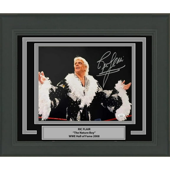 Framed Autographed/Signed Ric Flair Nature Boy 8x10 WWE WWF Wrestling Photo JSA COA
