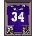 thumbnail image 1 of Framed Autographed/Signed Ricky Williams 35x39 Baltimore Purple Football Jersey Beckett BAS COA, 1 of 2