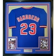 thumbnail image 1 of Framed Autographed/Signed Ryne Sandberg 35x39 HOF 05 Chicago Blue Baseball Jersey JSA COA, 1 of 2