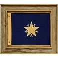 thumbnail image 1 of Framed Barnwood De Zavala Flag Blue Texas with Grommets | Real Cotton Cloth Embroidered Flag in Real Barnwood Frame | 26L X 30W" Inches, 1 of 3