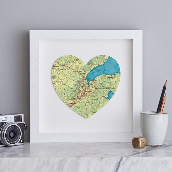 Framed Belfast Map Print Wall Art Gift