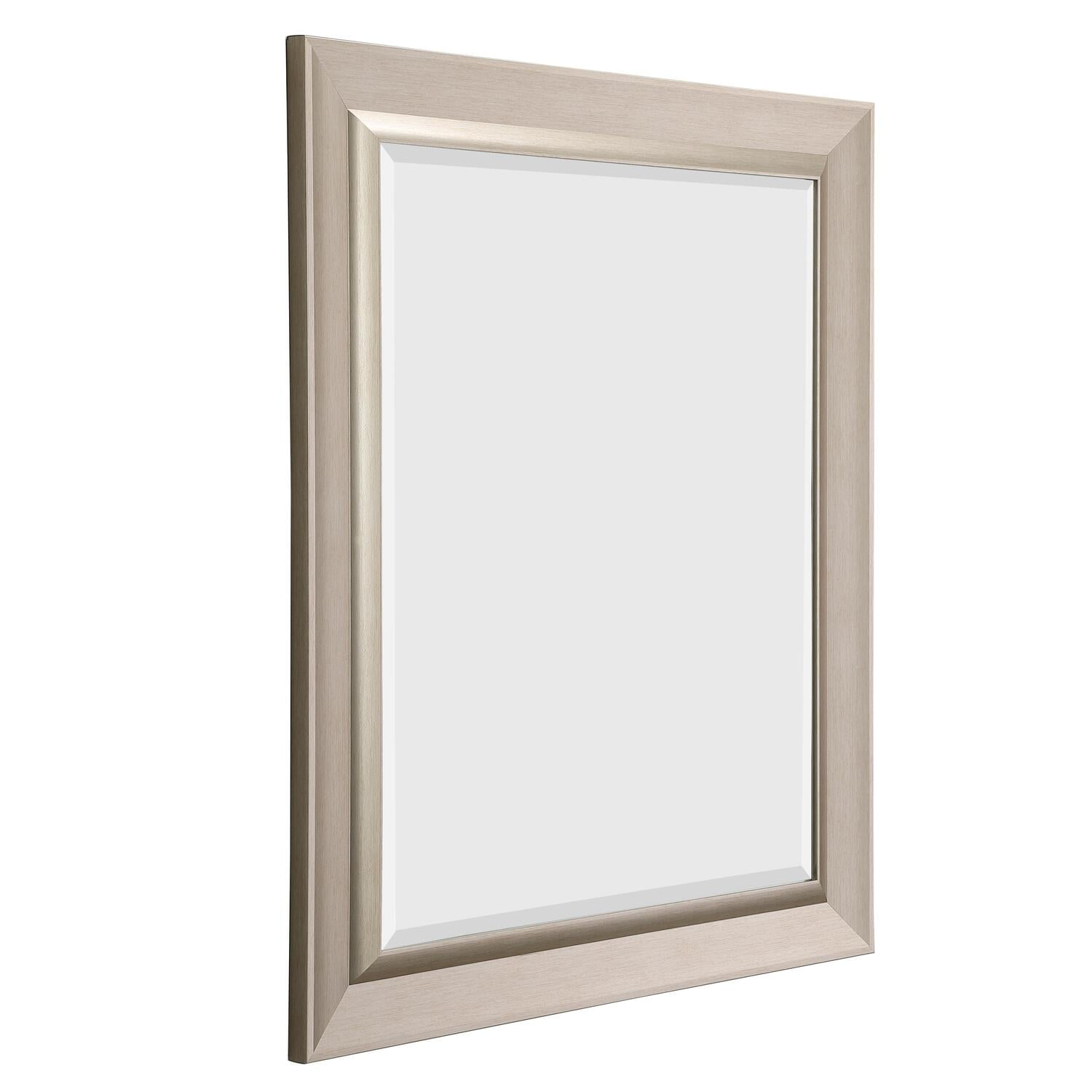 Framed Bevel Wall Mirror for Living Room Champagne 36" x 30" by Naomi