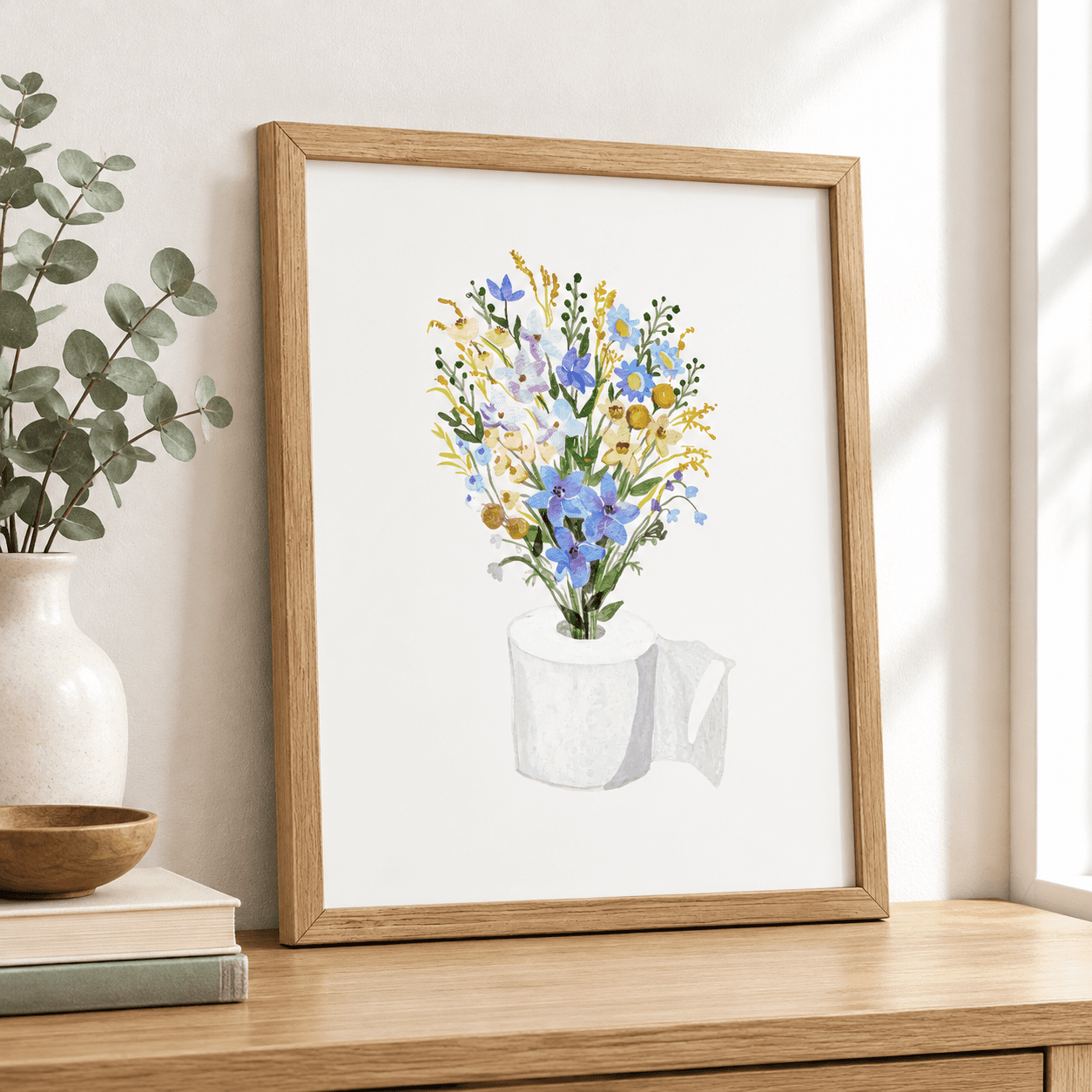 Framed-Blue Canvas Wall Art Print, 12
