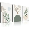 thumbnail image 1 of Framed Boho Wall Art, KBKBART Abstract Sage Green Wall Decor Palm Leaf Sun Moon Line Green Canvas Painting, Minimalist Geometric Boho Room Decor, Sage Green Wall Posters & Prints for Living Room,, 1 of 6