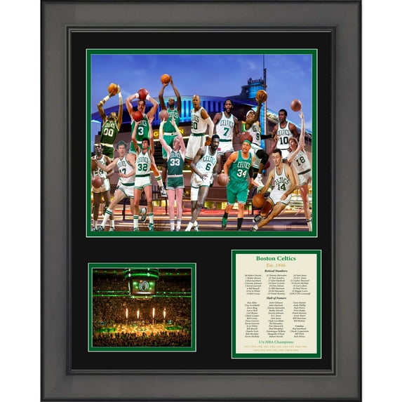 Framed Boston Celtics All-Time Greats Legends 11"x14" Basketball Three Photo Collage