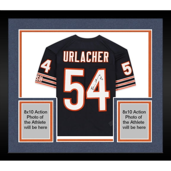 Framed Brian Urlacher Chicago Bears Autographed Navy Mitchell & Ness Authentic Jersey with "HOF 2018" Inscription - Fanatics Authentic Certified