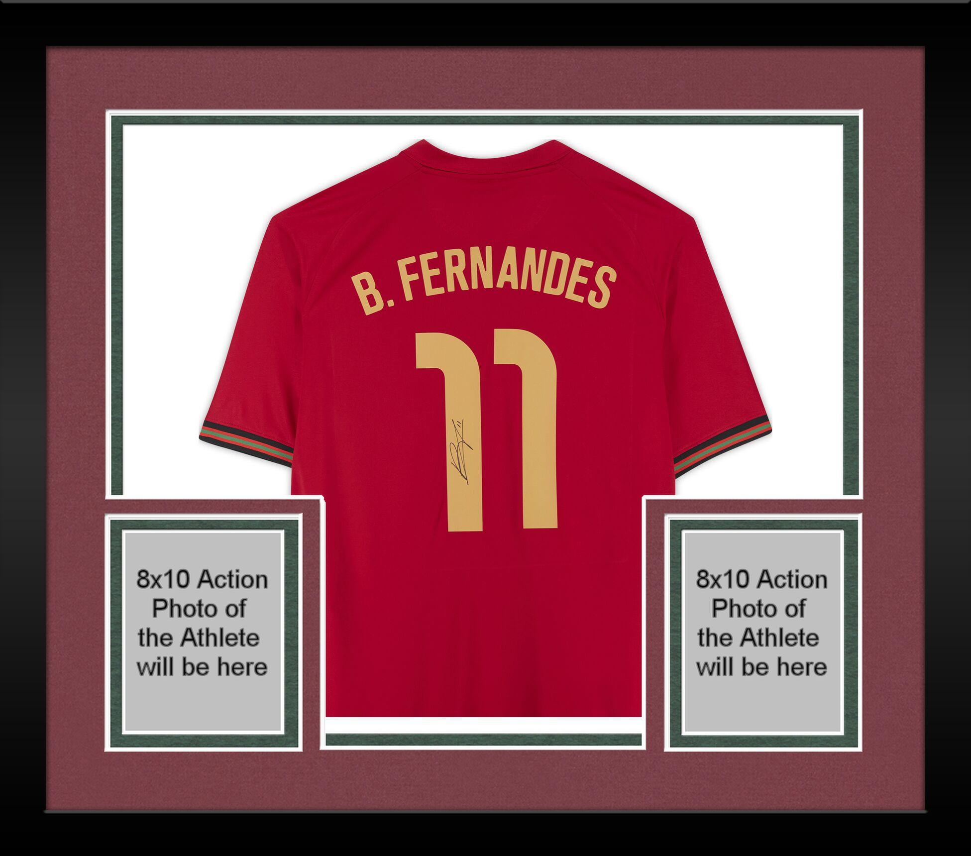 Framed Bruno Fernandes Portugal National Team Autographed 2020-21 Home Jersey - Fanatics Authentic Certified