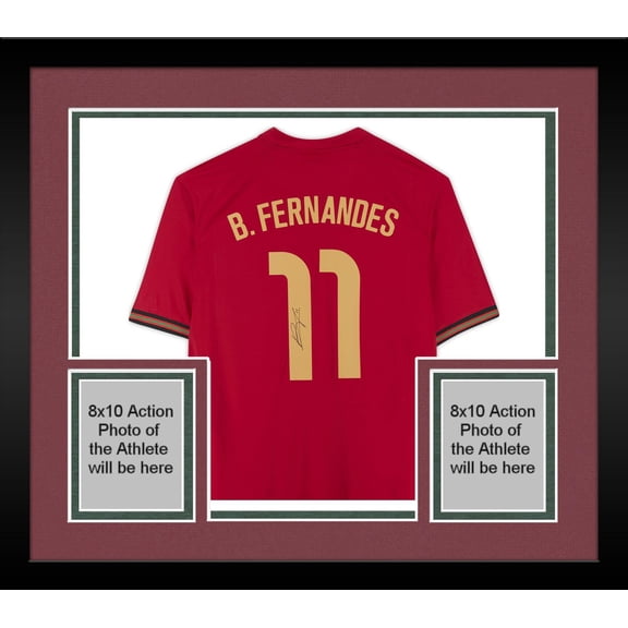 Framed Bruno Fernandes Portugal National Team Autographed 2020-21 Home Jersey - Fanatics Authentic Certified