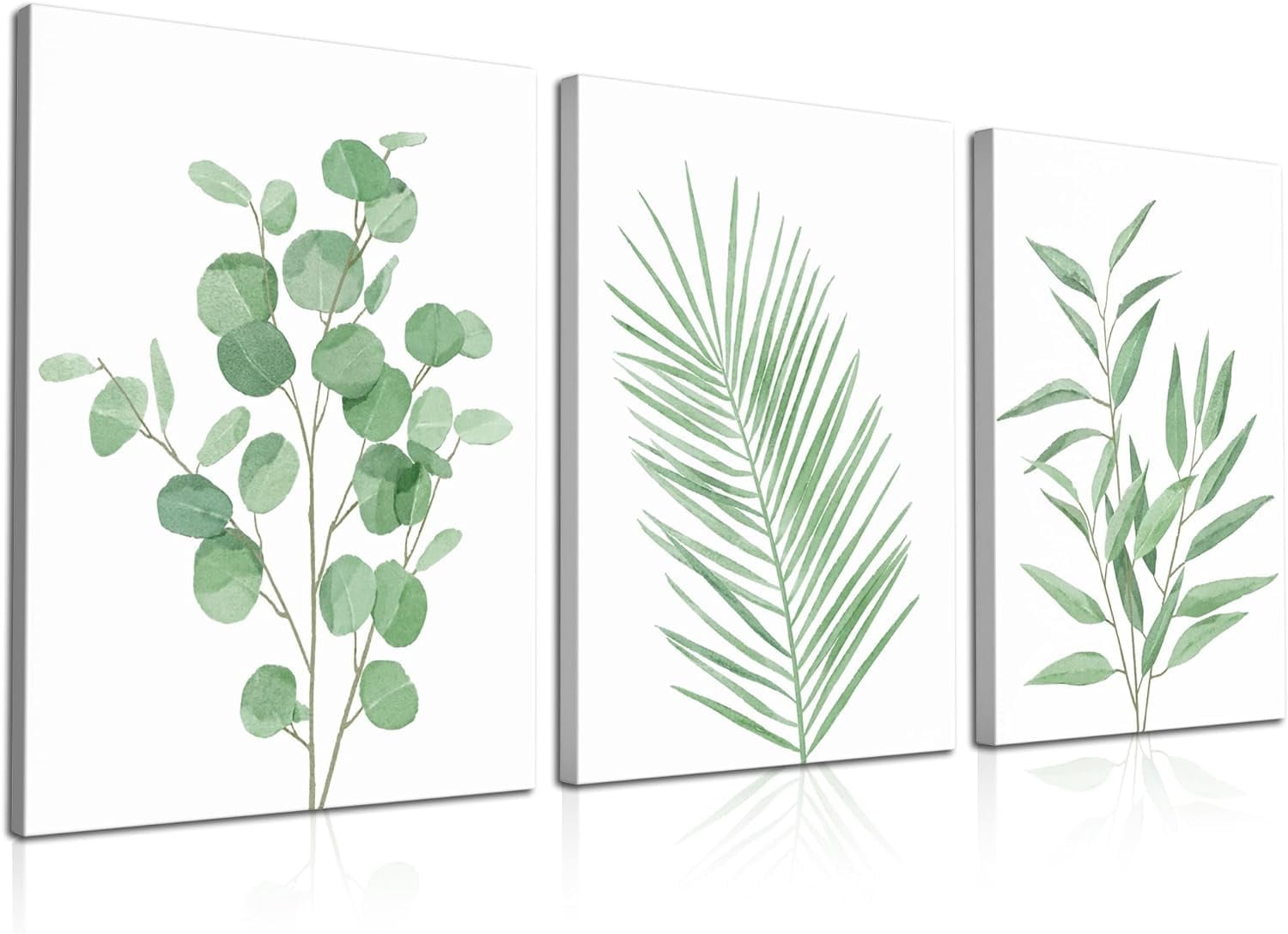 Framed Canvas Botanical Plant Wall Art Set of 3 Boho Plant Wall Decor ...
