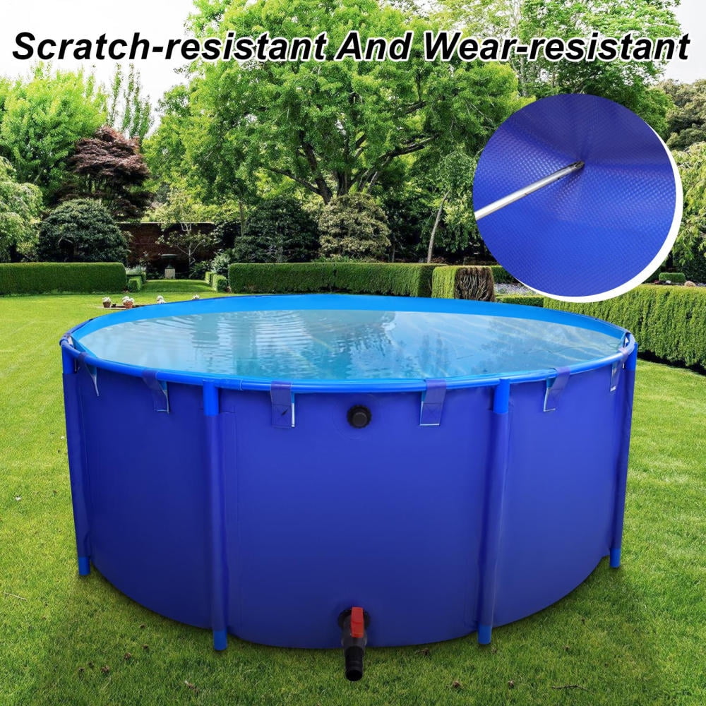 Framed Canvas Fish Pond, 634-Gal Outdoor Water Tank with Reinforced Edges, Ideal for Fish Farming, Garden Irrigation, Temporary Storage(78.7x31.5in)