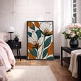 thumbnail image 1 of Framed Canvas Print Abstract Floral Wall Art Boho Botanical Decorative for Living Room Bedroom - 24"x36" BLACK, 1 of 8