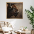 thumbnail image 1 of Framed Canvas Print Buffalo Wall Art Vintage Animal Decorative for Living Room Bedroom - 16"x16" NATURAL, 1 of 8