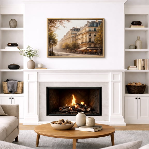 Framed Canvas Print City Architecture Wall Art Modern Decorative for Living Room Bedroom - 24"x36" NATURAL