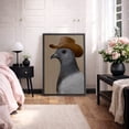 thumbnail image 1 of Framed Canvas Print Funny Pigeon Wall Art Modern Decorative for Bathroom - 16"x24" BLACK, 1 of 8