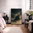 thumbnail image 1 of Framed Canvas Print Moody Mountain Forest Wall Art Dark Atmospheric Nature Landscape Decorative for Living Room Bedroom - 16"x24" BLACK, 1 of 8