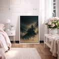 thumbnail image 1 of Framed Canvas Print Moody Mountain Forest Wall Art Dark Atmospheric Nature Landscape Decorative for Living Room Bedroom - 16"x24" WHITE, 1 of 8