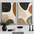 Framed Canvas Print Neutral Abstract Shapes Wall Art Set of 2 Modern ...