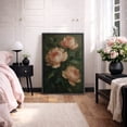 thumbnail image 1 of Framed Canvas Print Peony Floral Wall Art Dark Botanical Decorative for Living Room Bedroom - 24"x36" BLACK, 1 of 8