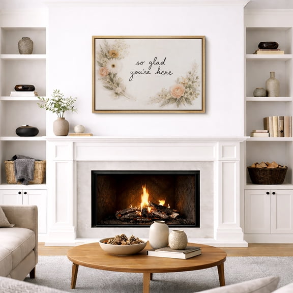 Framed Canvas Print Quote Wall Art Modern Boho Decorative for Living Room Bedroom - 24"x36" NATURAL