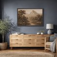 thumbnail image 1 of Framed Canvas Print Vintage Mountain Landscape Wall Art Rustic Farmhouse Decorative for Living Room Bedroom - 24"x36" BLACK, 1 of 8