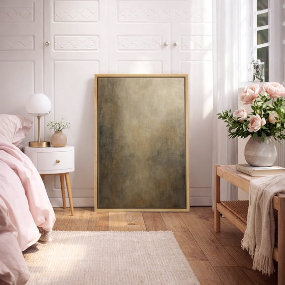 Framed Canvas Print Wabi Sabi Wall Art Neutral Abstract Decorative for Living Room Bedroom - 24"x36" NATURAL
