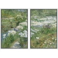 thumbnail image 1 of Framed Canvas Print Wall Art Set of 2 Serene Garden Flowers Botanical Vintage Art for Living Room, Bedroom, Office - 24"x36"x2 WHITE, 1 of 7