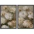 thumbnail image 1 of Framed Canvas Print Wall Art Set of 2 Soft White Florals Botanical Vintage Art for Living Room, Bedroom, Office - 16"x24"x2 BLACK, 1 of 7