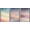 thumbnail image 1 of Framed Canvas Print Wall Art Set of 3 Soft Moonlit Sky Minimalist Modern Art for Living Room, Bedroom, Office - 16"x24"x3 WHITE, 1 of 7