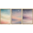 thumbnail image 1 of Framed Canvas Print Wall Art Set of 3 Soft Moonlit Sky Minimalist Modern Art for Living Room, Bedroom, Office - 24"x36"x3 NATURAL, 1 of 7