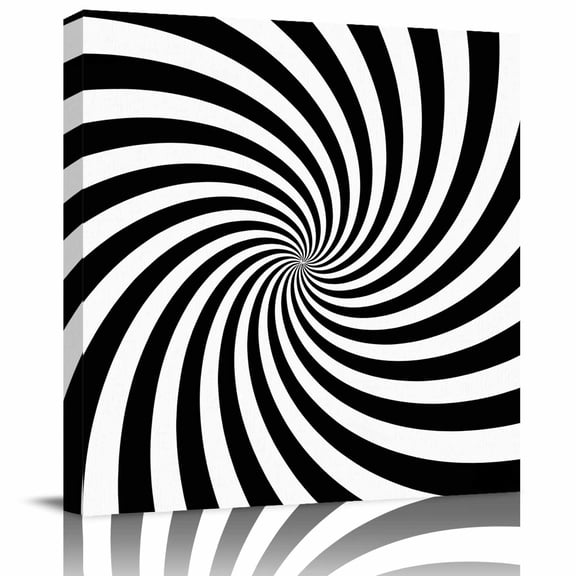 Framed Canvas Wall Art for Living Room Black Lime Spiral Wall Decor, 3D Abstract Stripes Aesthetic Paintings for Bedroom Office Kitchen Bathroom, Ready to Hang Artwork Wall Pictures 12x12 Inch
