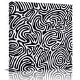 thumbnail image 1 of Framed Canvas Wall Art for Living Room Black Swirling Lines Wall Decor, Abstract Curves Waves Aesthetic Paintings for Bedroom Office Kitchen Bathroom, Ready to Hang Artwork Wall Pictures 16x16 Inch, 1 of 9