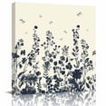 thumbnail image 1 of Framed Canvas Wall Art for Living Room Blue Floral Wall Decor, Watercolor Flower Dragonfly Beige Aesthetic Paintings for Bedroom Office Kitchen Bathroom, Ready to Hang Artwork Wall Pictures 8x8 Inch, 1 of 9