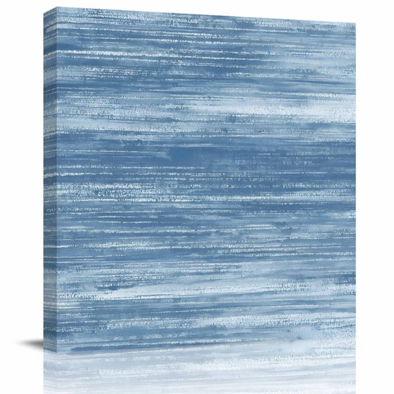 Framed Canvas Wall Art for Living Room Blue Wall Decor, Ombre Abstract Texture Aesthetic Paintings for Bedroom Office Kitchen Bathroom, Ready to Hang Artwork Wall Pictures 8x8 Inch