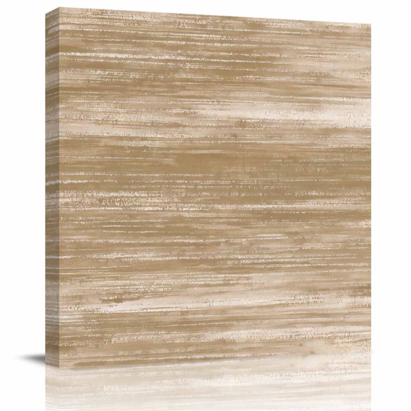 Framed Canvas Wall Art for Living Room Brown Wall Decor, Ombre Abstract Texture Aesthetic Paintings for Bedroom Office Kitchen Bathroom, Ready to Hang Artwork Wall Pictures 8x8 Inch