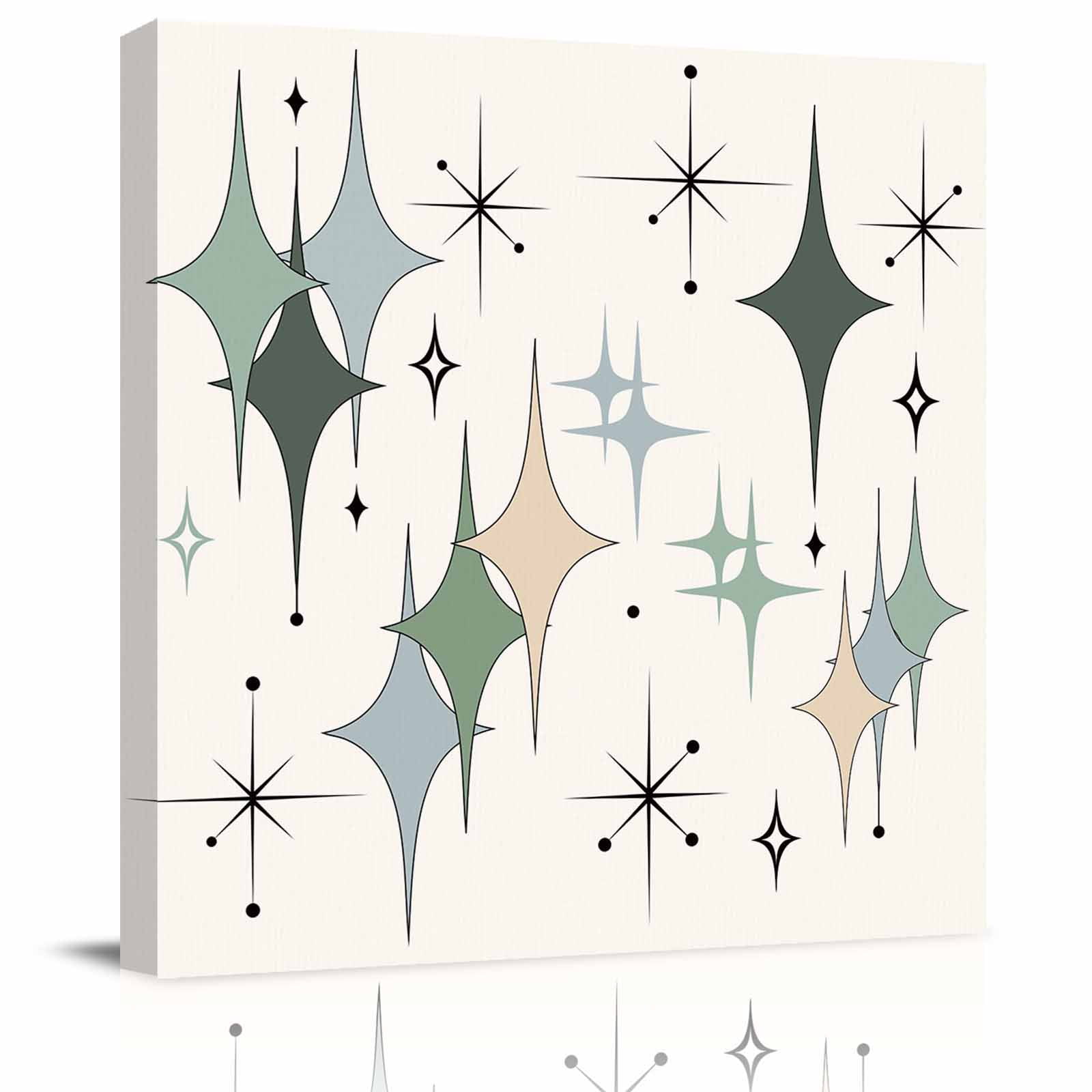 Framed Canvas Wall Art for Living Room Green Blue Diamond Wall Decor ...