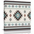 thumbnail image 1 of Framed Canvas Wall Art for Living Room Green Bohemian Wall Decor, Southwest Tribal Aztec Geometric Aesthetic Paintings for Bedroom Office Kitchen, Ready to Hang Artwork Wall Pictures 8x8 Inch, 1 of 9