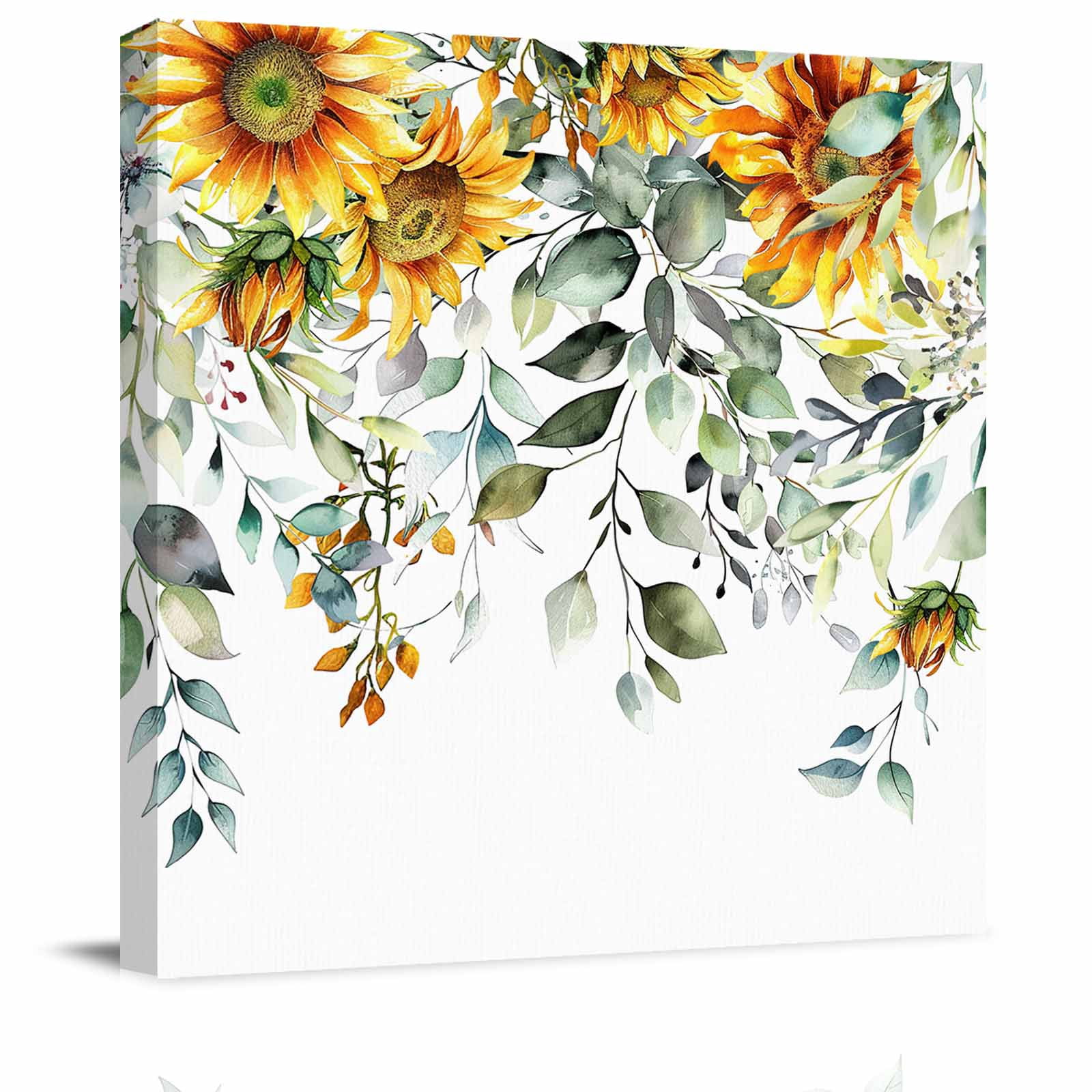 Framed Canvas Wall Art for Living Room Green Eucalyptus Leaves Wall ...