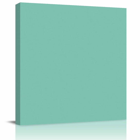 Framed Canvas Wall Art for Living Room Mint Green Turquoise Wall Decor, Solid Teal Color Aesthetic Paintings for Bedroom Office Kitchen Bathroom, Ready to Hang Artwork Wall Pictures 8x8 Inch