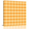 thumbnail image 1 of Framed Canvas Wall Art for Living Room Orange Yellow Check Plaid Wall Decor, Classic Check Block Aesthetic Paintings for Bedroom Office Kitchen Bathroom, Ready to Hang Artwork Wall Pictures 8x8 Inch, 1 of 9