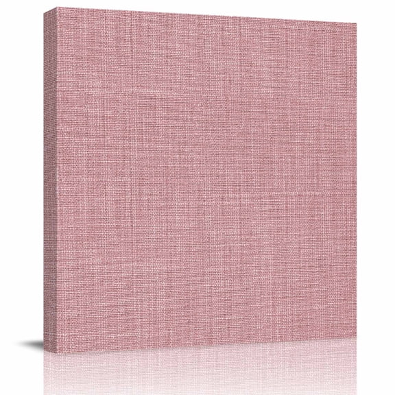 Framed Canvas Wall Art for Living Room Pink Linen Wall Decor, Farmhouse Pure Color Aesthetic Paintings for Bedroom Office Kitchen Bathroom, Ready to Hang Artwork Wall Pictures 8x8 Inch