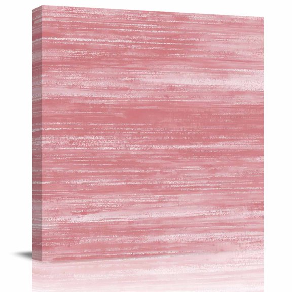 Framed Canvas Wall Art for Living Room Pink Wall Decor, Ombre Abstract Texture Aesthetic Paintings for Bedroom Office Kitchen Bathroom, Ready to Hang Artwork Wall Pictures 8x8 Inch