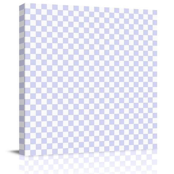 Framed Canvas Wall Art for Living Room Purple Chessboard Wall Decor, Square Blocks Plaid Aesthetic Paintings for Bedroom Office Kitchen Bathroom, Ready to Hang Artwork Wall Pictures 8x8 Inch