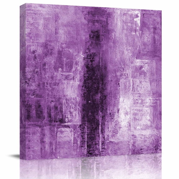 Framed Canvas Wall Art for Living Room Purple Paint Wall Decor, Abstract Art Graffiti Aesthetic Paintings for Bedroom Office Kitchen Bathroom, Ready to Hang Artwork Wall Pictures 8x8 Inch