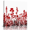 thumbnail image 1 of Framed Canvas Wall Art for Living Room Red Herb Wall Decor, Floral Leaves Plant Aesthetic Paintings for Bedroom Office Kitchen Bathroom, Ready to Hang Artwork Wall Pictures 8x8 Inch, 1 of 9