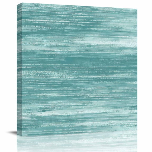 Framed Canvas Wall Art for Living Room Teal Green Wall Decor, Ombre Abstract Texture Aesthetic Paintings for Bedroom Office Kitchen Bathroom, Ready to Hang Artwork Wall Pictures 8x8 Inch