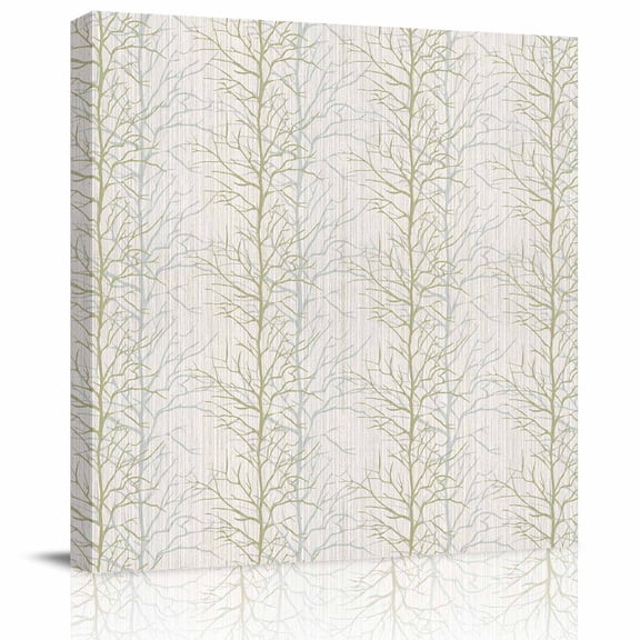 Framed Canvas Wall Art for Living Room Tree Branch Wall Decor, Plant Sage Green Aesthetic Paintings for Bedroom Office Kitchen Bathroom, Ready to Hang Artwork Wall Pictures 8x8 Inch