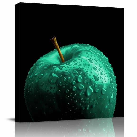 Framed Canvas Wall Art for Living Room Turquoise Fruit Wall Decor, Berry Drops Aesthetic Paintings for Bedroom Office Kitchen Bathroom, Ready to Hang Artwork Wall Pictures 8x8 Inch